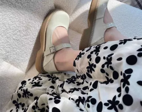 自然卷2021新款玛丽珍鞋日系jk软妹圆头...