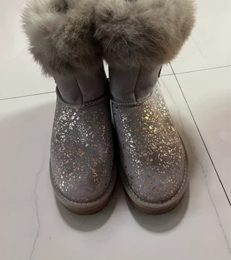 骆驼羊毛靴38码 圈口狐狸毛 特别舒服厚实...