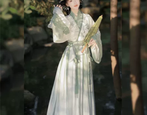 成人汉服女2022新款晋制齐腰交领儒裙汉服...