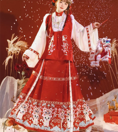 茗月萱【如意】汉服女明制比甲立领马面裙拜年...