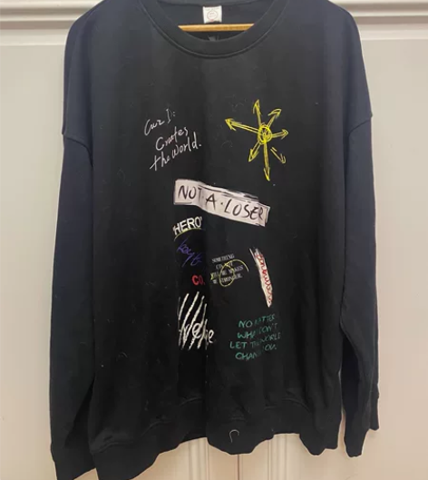 男士卫衣黑色全新5XL 胸围 150 衣长...