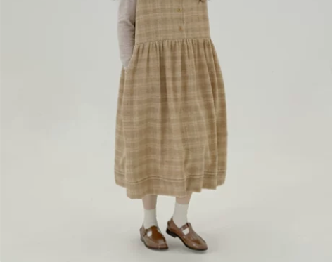 连衣裙复述羊毛毛纺彩点夹纱宽松无袖背心裙女...