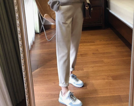 王炸裤型加绒不变形不起球毛呢裤子烟管裤女秋...