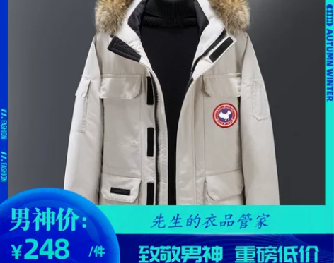 睿仕先生鹅牌羽绒服白鸭绒男女情侣通用同款保...