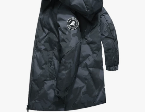 杉杉男装90%白鹅绒羽绒服男中长款连帽20...