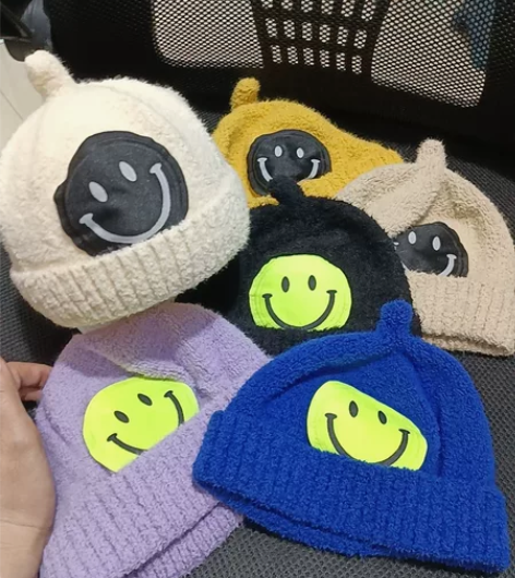 宝宝帽子瓜皮帽绒线材质6个月-5岁头围45...