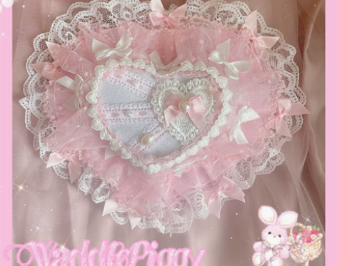 【接单】lo手作优雅甜美cla爱心网纱纯色...