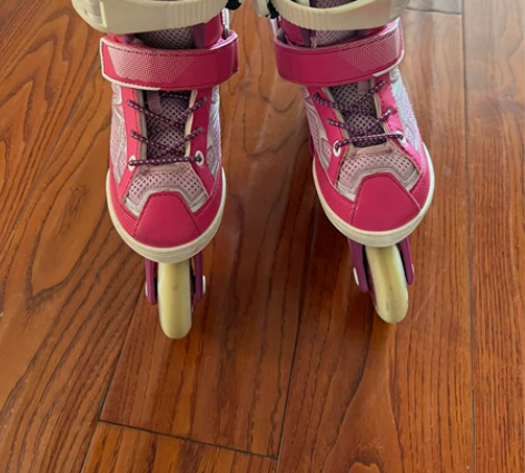 迪卡侬溜冰鞋儿童初学者中大童轮滑鞋滑冰鞋滑...