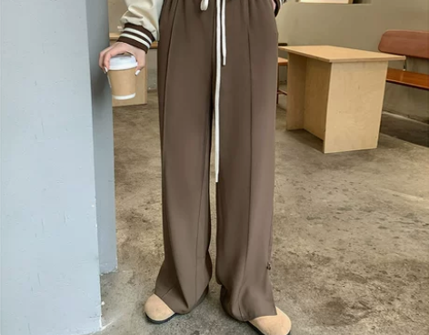 ?我是你的cc阿 烘焙松露~系带开叉直筒黑...