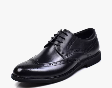 百丽男皮鞋秋冬新款英伦风布洛克雕花牛皮商务...