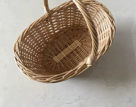 柳编手提水果蔬菜樱桃采摘篮藤编购物鸡蛋草莓...