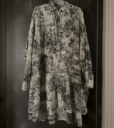 Dior动物园仙女长衬衫，面料非常轻薄，可...