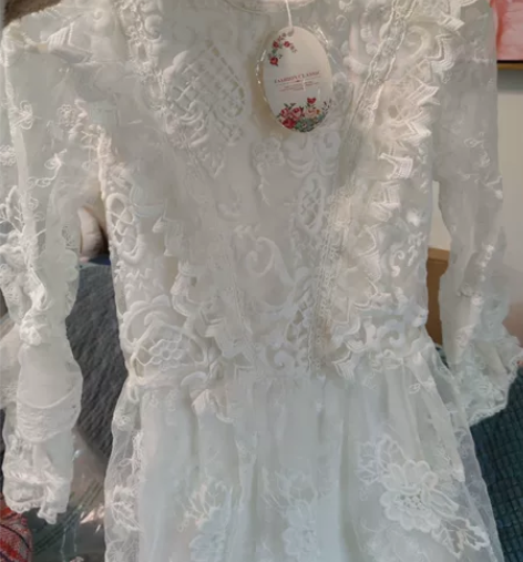 【超值】奶白色法式复古公主长裙蕾丝连衣裙 ...