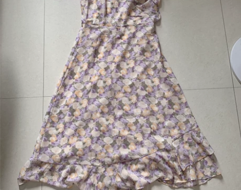 瞌睡兔 仲夏夜之梦印花雪纺碎花连衣裙202...