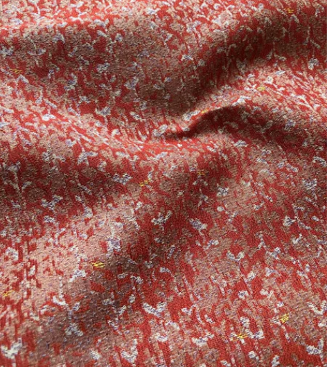 橘红质感紬小纹和服真丝蚕丝面料中古回流 材...