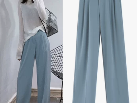 垂坠感高腰宽松休闲裤哈伦阔腿裤女学生拖地裤...