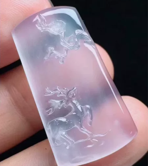 高冰翡翠玉雕 高冰种一路连发，种水一流，完...