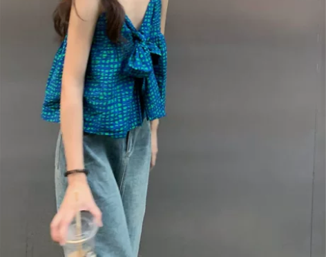 全新！！！夏季蝴蝶结小吊带背心女春装新款甜...
