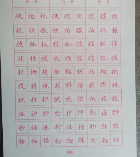 常用字楷行草三体对照硬笔字帖，九五品以上，...