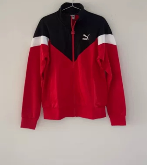 全新PUMA彪马黑白红色拼接男士运动服套装...