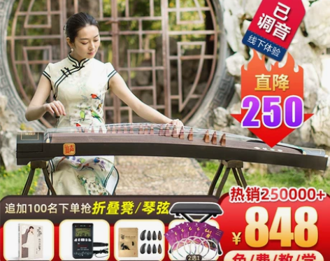 仙声乐器古筝初学者 教学古筝专业演奏考级入...