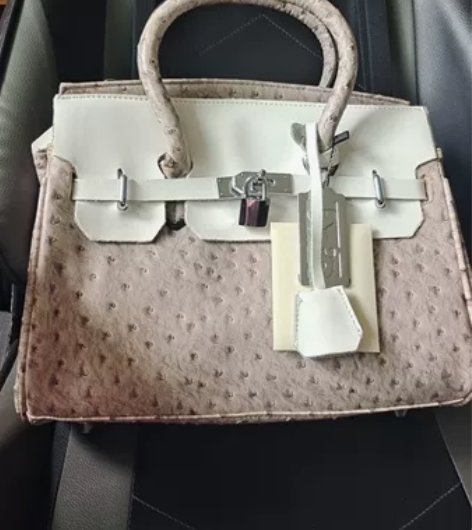 新款锁扣缤果鸵鸟纹女包手提包锁扣包女.，全...