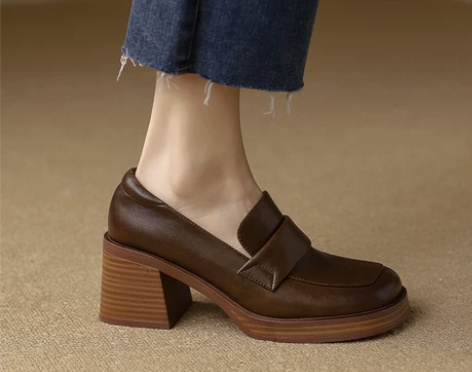 防水台单鞋 粗跟防水台单鞋rubywu复古...