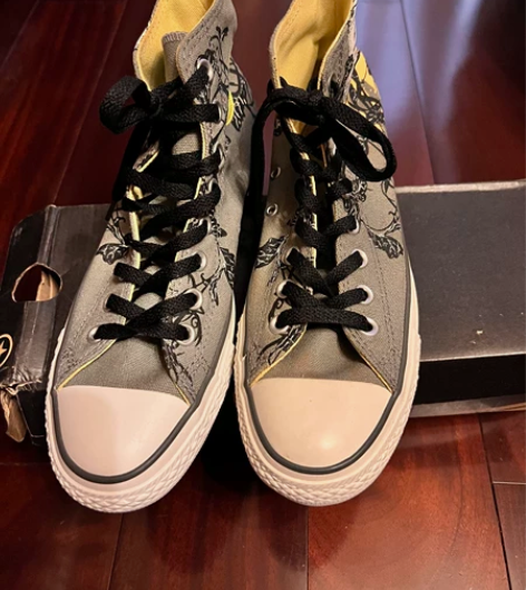 匡威男士图腾帆布鞋 41码全新未下地 鞋面...