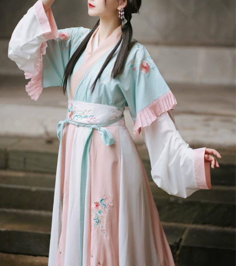花神记灵语原创汉服女晋制交领襦裙齐腰秋冬刺...