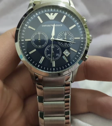 阿玛尼经典不锈钢带手表男,姐姐送的生日礼物...