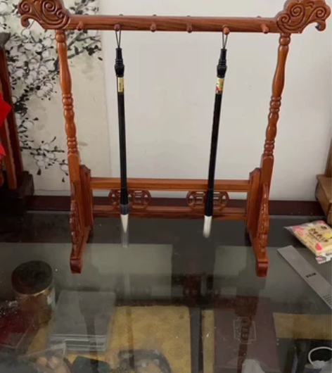非洲酸枝祥云毛笔架 尺寸：35×11.5×...