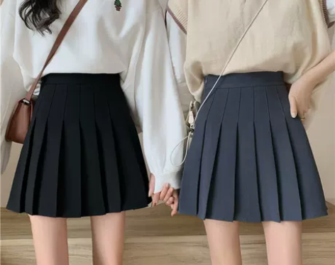 ?2021新款学院风高腰显瘦JK百褶短裙A...