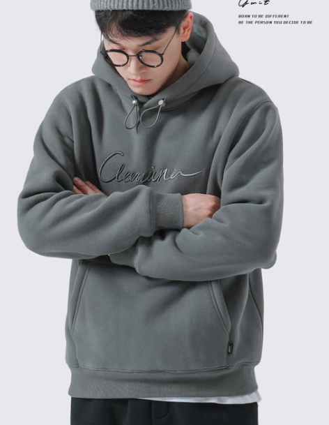 GWIT 冬季新款宽松套头帽衫潮加绒加厚连...