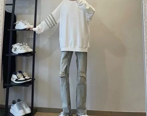 陈七七同款四杆卫衣男潮流宽松卫衣休闲四杆卫...