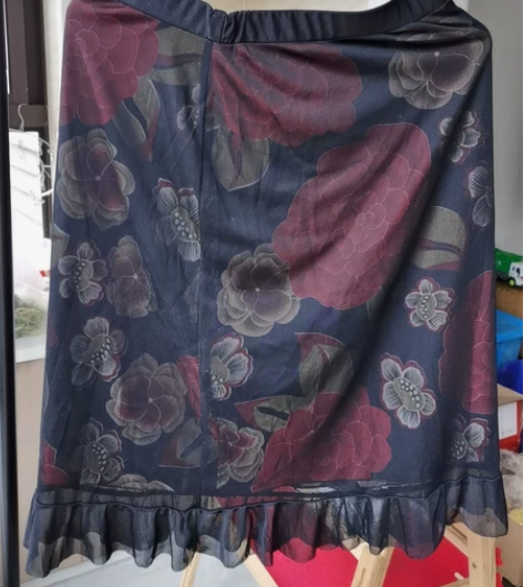 双层半身短裙女裙碎花裙子半身裙a字裙，雪纺...