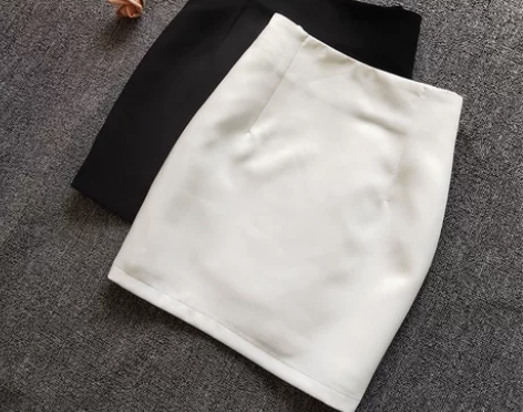 春夏新款黑色一步裙半身裙女 白色包臀短裙高...