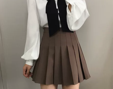 春夏女士半身裙短裙高腰a字百搭显瘦百褶裙c...