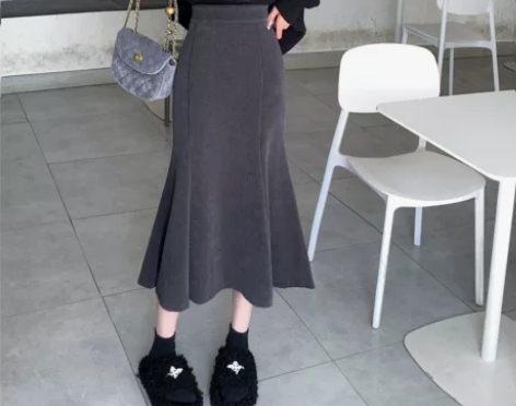 鱼尾裙 鱼尾裙半裙法式冬天裙子半身裙女20...