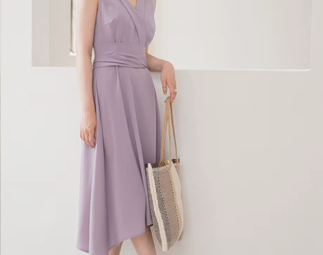 MONA正式场合不规则无袖冷淡风连衣裙法式...