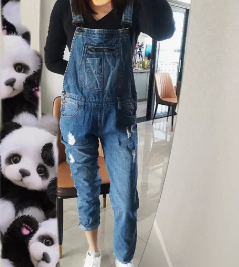 背带牛仔裤 168 115斤左右参考，因为...