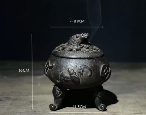 民俗怀旧仿古铸铁家居盘香炉中式收藏古典摆香...