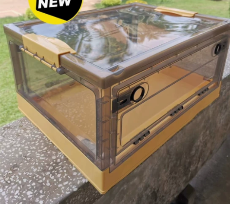 书本收纳箱折叠整理箱塑料透明车载储物箱衣服...