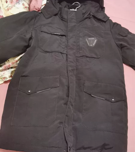 羽绒服男中长款含绒量90%白鸭绒，2xl码...