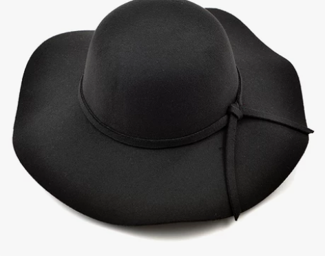 英伦复古女欧美毛呢大檐帽韩版圆顶黑色秋冬季...