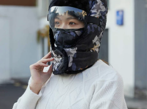 加厚保暖雷锋帽男女冬天加绒防冻脸保暖护耳帽...
