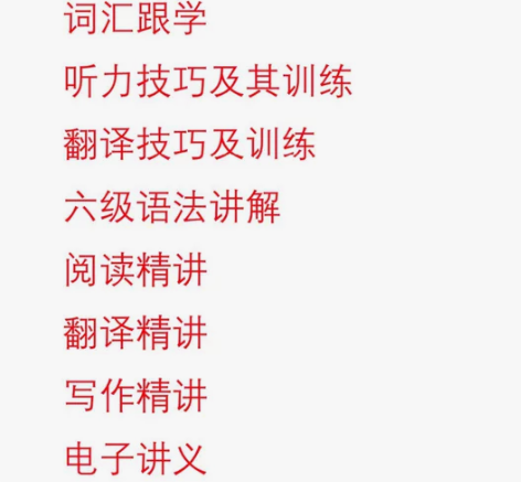 英语六级电子视频资料辅导，包含词汇跟学、听...