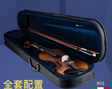 雅卡萨纯实木手工小提琴初学者专业级全实木自...