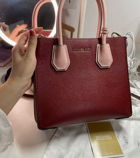 MK风琴包小号拼色红色粉色正品绝版色 日本...