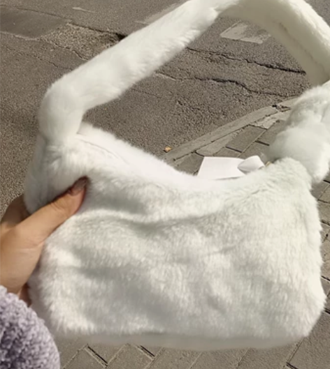 秋冬单肩腋下毛绒小包包女时尚网红百搭毛毛手...