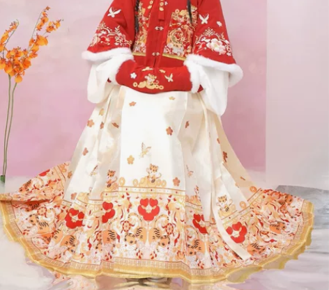 【虎戏金鳞】原创汉服女拜年服装明制加厚马面...